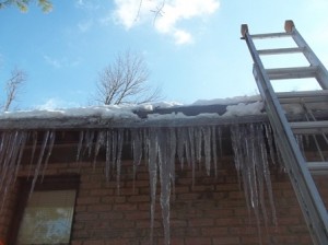 ice on roof and gutters